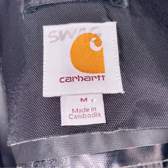 Carhartt Men’s Medium Black Hooded‎ Windbreaker Jacket Fair Condition - Picture 11 of 12